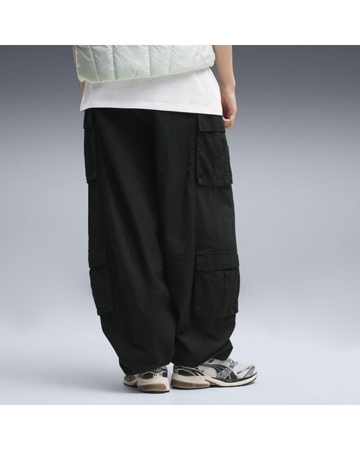 PUMA Black Essentials Relaxed Cargo Pants