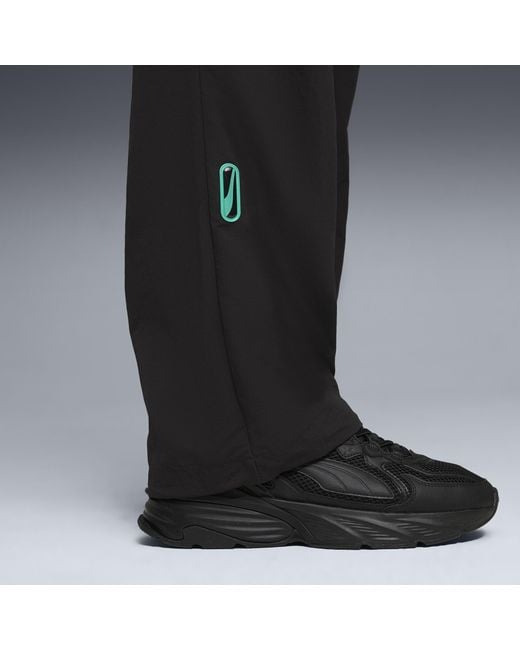 PUMA Black Tech-X Relaxed Track Pants for men