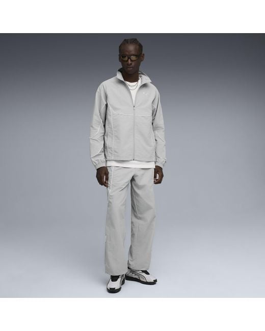 PUMA Tech Relaxed Trainingshose Herren, Echo/Weiß in Gray für Herren