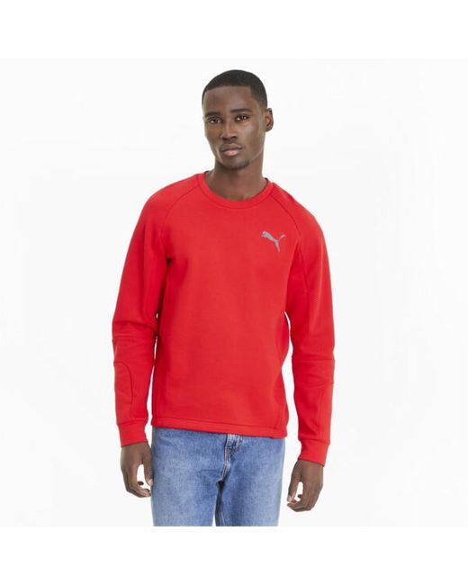 PUMA Evostripe Crewneck Sweatshirt in Red for Men Lyst