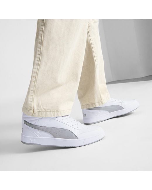 PUMA White Dribble Mid Top Sneakers for men