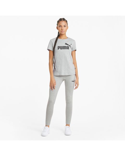 PUMA Essentials Logo T-Shirt Voor in het Gray
