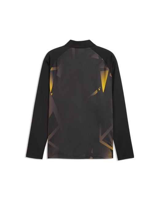 PUMA Black Borussia Dortmund Warmup Quarter-Zip Top for men