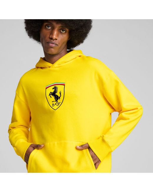 PUMA Yellow Scuderia Ferrari Race Big Shield Hoodie for men