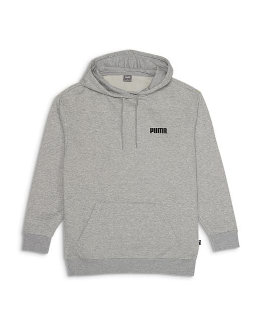 PUMA Gray Wardrobe Essentials Relaxed Fleece Hoodie Herren, Kleidung