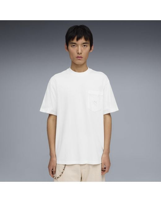 PUMA White Select Essentials Pocket T-Shirt for men