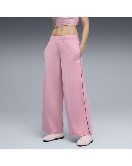 Pantaloni A Vita Bassa Wardrobe Essentials Da Donna, Abbigliamento, Poised Rosa di PUMA in Pink