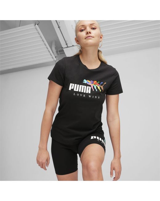PUMA Black ESS+ LOVE WINS T-Shirt