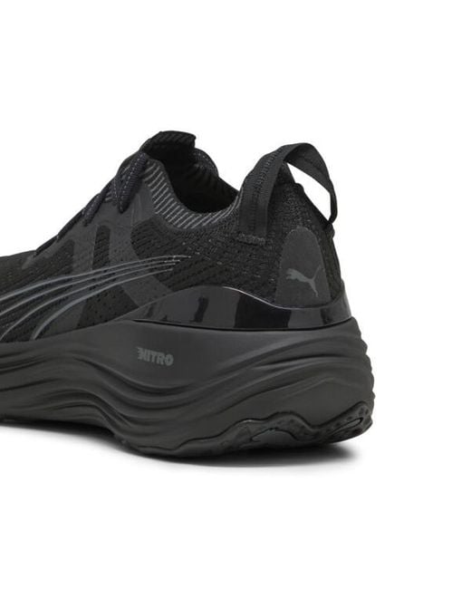 PUMA Black Foreverrun Nitroâ Knit Running Shoes for men
