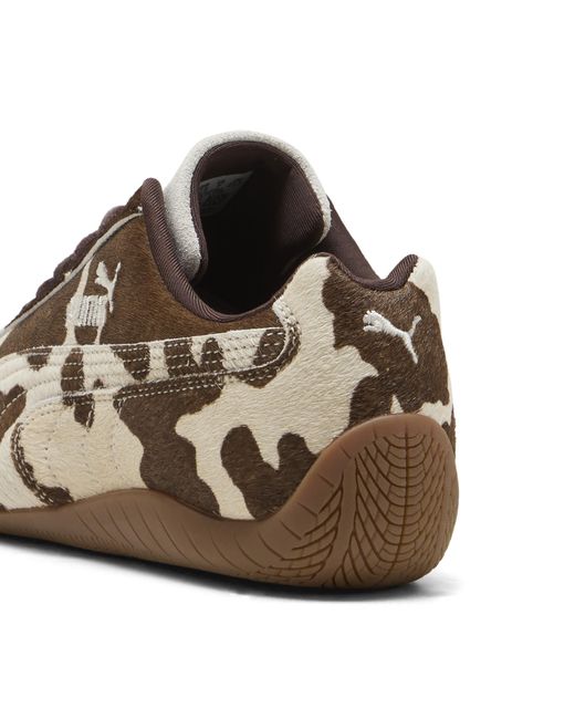 PUMA Brown Speedcat Cow Print Animal Print Sneakers