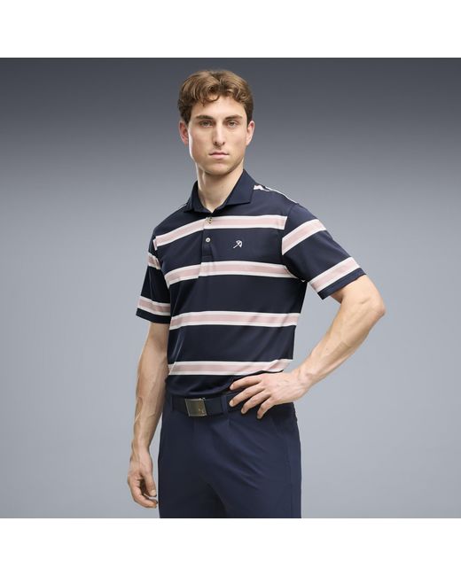 PUMA Blue X Arnold Palmer Pique Stripe Golf Polo for men
