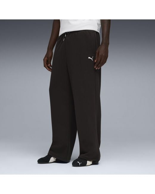 PUMA Black Wardrobe Essentials Wide Leg Sweatpants for men