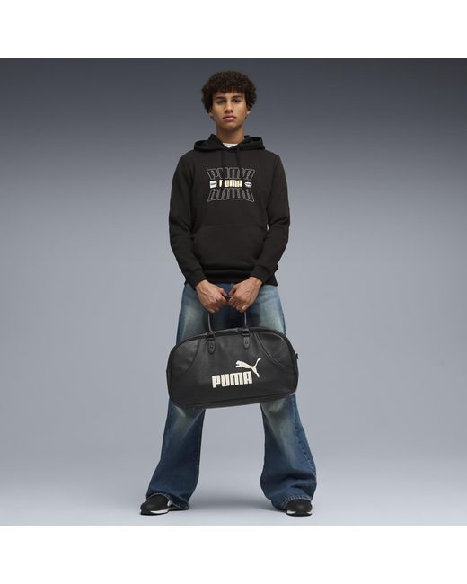 PUMA Black Ess Logo Lab Holiday Hoodie for men