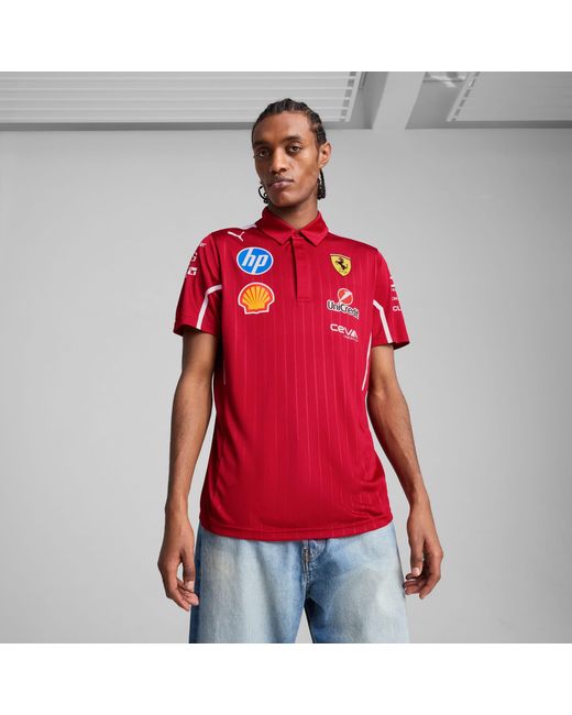 PUMA Scuderia Ferrari Hp 2025 Team Polo Shirt in Red for Men | Lyst UK