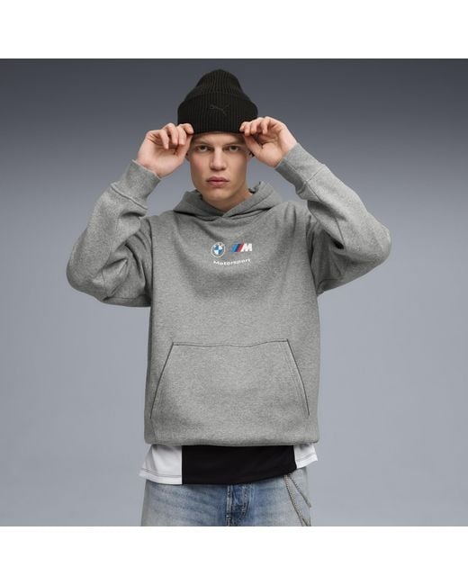 PUMA Bmw M Motorsport Essentials Fleece Hoodie Voor Maat in het Gray voor heren