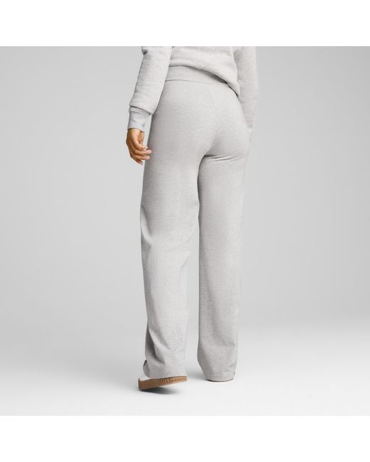 PUMA Gray Ess Small No. 1 Logo High-Waist Straight Leggings
