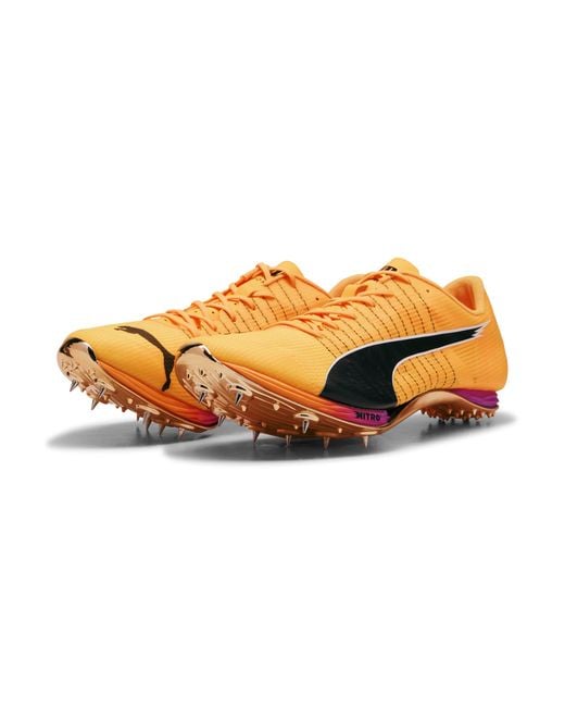 PUMA Orange Evospeed 400 Nitroâ Elite 2 Track & Field Sprinting Spikes Shoes