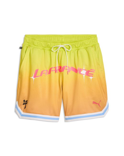 PUMA Yellow Lafrancé Heem Aerospace Mesh Relaxed Shorts for men