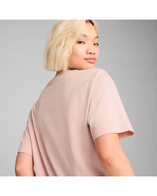 PUMA Essentials Elevated Uniseks T-Shirt Voor in het Pink