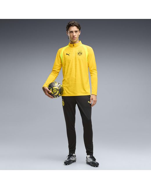 PUMA Yellow Borussia Dortmund Quarter-Zip Training Top for men