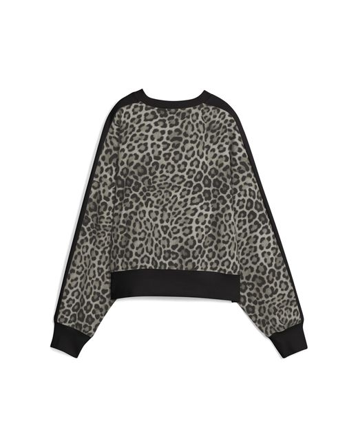 PUMA Gray T7 Leo Luxe Oversized Sweatshirt Damen, Kleidung