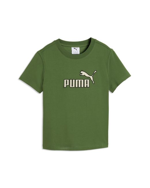 PUMA Green Elevated Essentials Slim T-Shirt