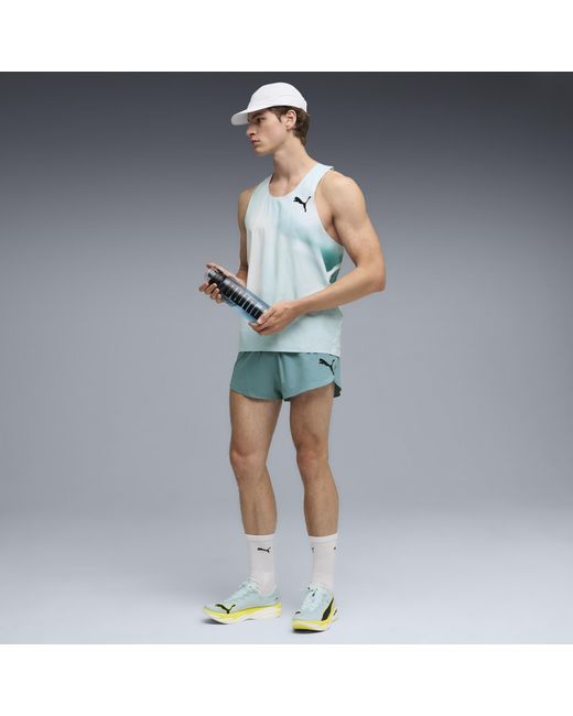 PUMA Blue Lightspeed Ultraweave Graphic Running Singlet for men