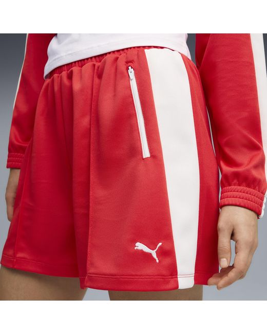 PUMA Red T7 Pintuck 4" Shorts