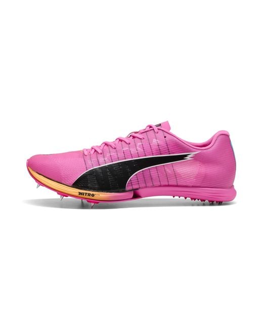 PUMA Pink Evospeed Forte Nitro Elite Sprint Spikes