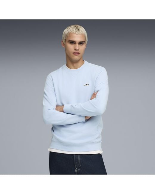 PUMA Gray Wardrobe Essentials Suede Crew for men