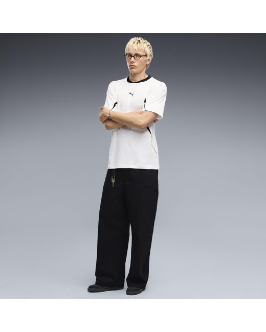 PUMA White Sport Relaxed Colourblocked T-Shirt for men