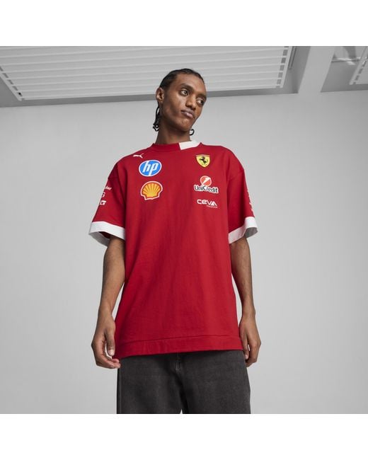 PUMA Red Scuderia Ferrari 2025 Drivers T-Shirt for men