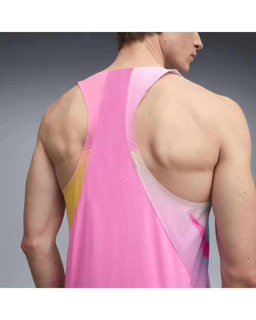PUMA Pink Lightspeed Ultraweave Graphic Running Singlet for men