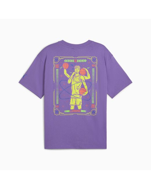 PUMA MELO SPARK Basketball-T-Shirt in Purple für Herren