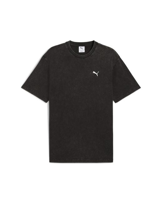 PUMA Essentials Elevated Relaxed Wash T-Shirt Herren, Kleidung in Black für Herren