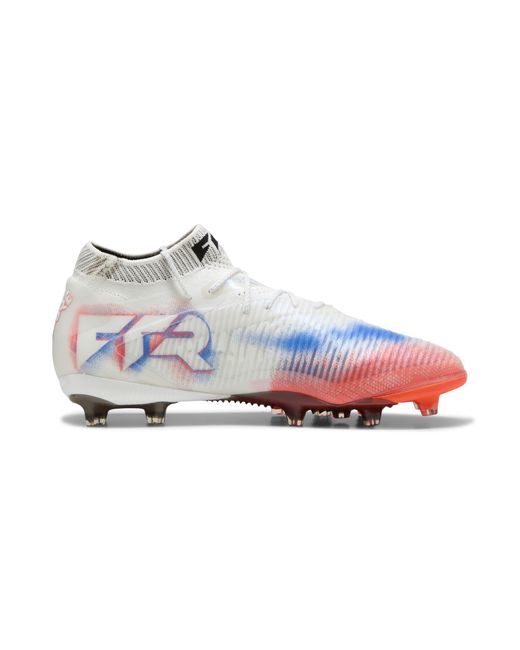PUMA Future 8 Ultimate Ag Uniseks Voetbalschoenen, Zwart/Rood/Wit, Maat in het White