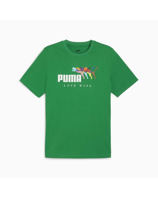 PUMA Ess+ Love Wins T-Shirt in het Green