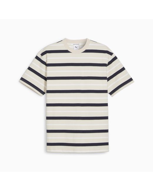 PUMA Brown Mmq Striped T-shirt for men