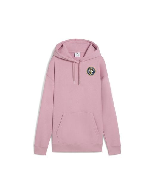 PUMA Pink Wardrobe Essentials Sports Legacy Relaxed Graphic Hoodie Damen, Kleidung