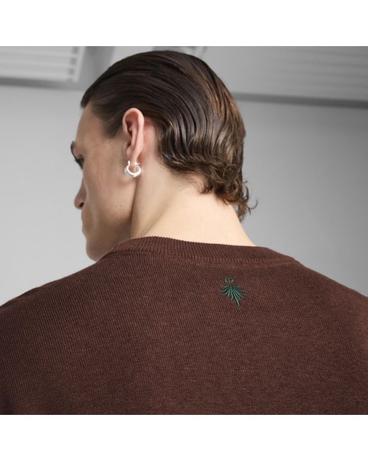 PUMA Brown Palais Artisan Crew Top for men