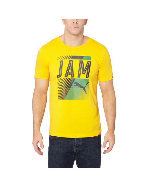 PUMA Yellow Jamaica Fan T-shirt for men