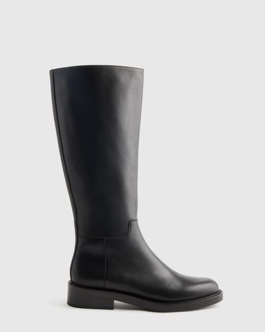 Quince Italian Leather Riding Boots in Black Lyst(02)