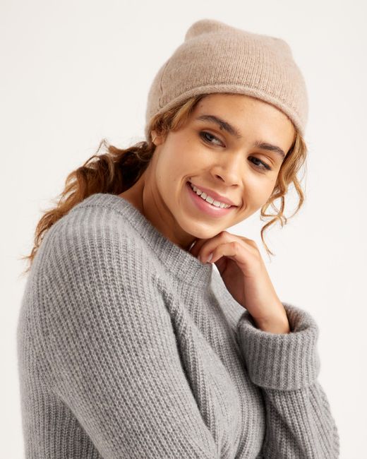 Quince Brown Mongolian Cashmere Slouchy Beanie