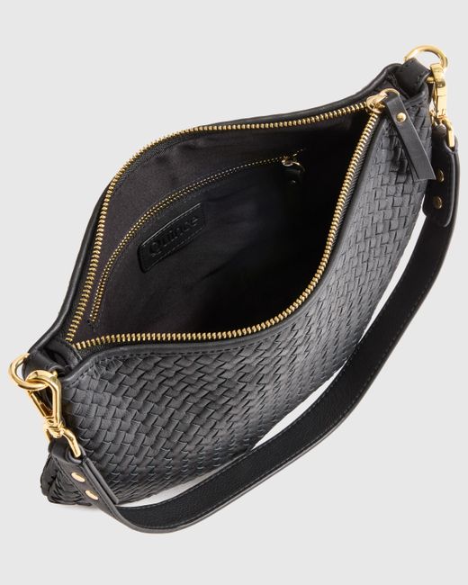 Quince White Italian Handwoven Leather Mini Shoulder Bag, Italian Leather