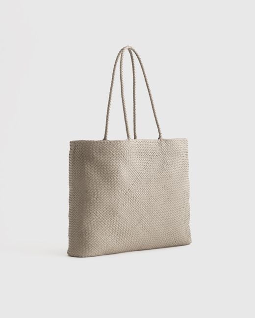 Quince Natural Italian Leather Handwoven Tote