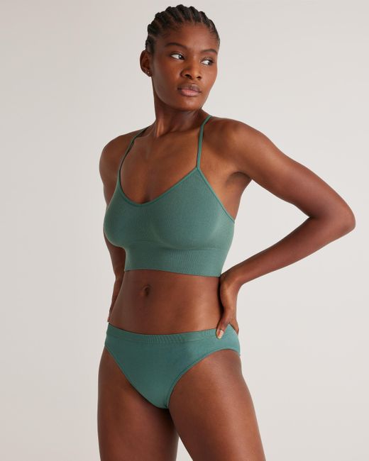 Quince Blue Smoothing Comfort Bikini, Nylon/Spandex