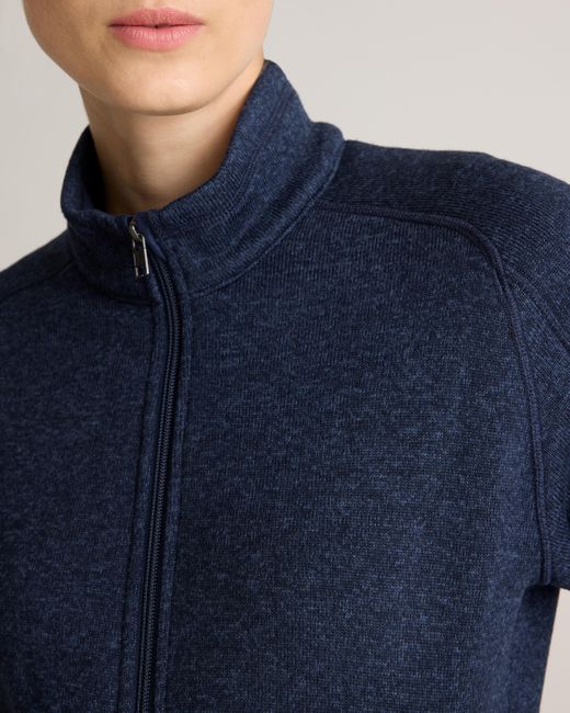 Quince Blue Sweater-Knit Fleece Full-Zip Jacket, Recycled Polyester