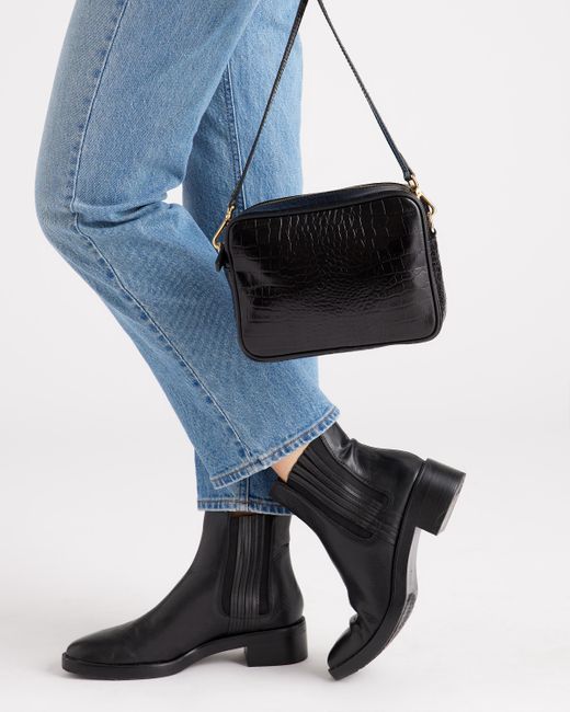 Quince Italian Leather Crossbody Bag in Black Lyst