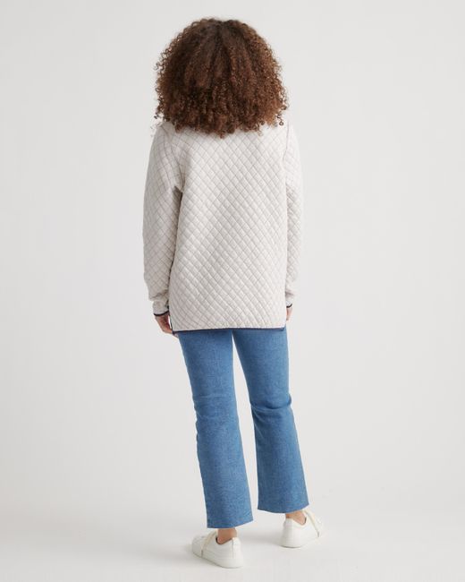 Quince Red Reversible Quilted Pullover, Organic Cotton
