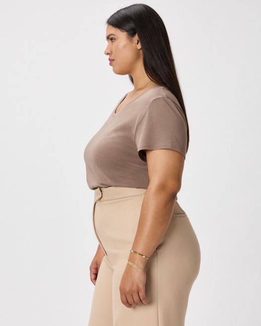Quince Natural Cotton Modal Scoop Neck Tee, Cotton/Modal
